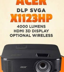 Acer X1123Hp 4000 Lumes Dlp Projector, 3 Months Lamp , 1 Year Projector Warranty