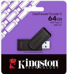 Dtx Exodia 64Gb, Usb 3.2 Kingston, 1 Year Warranty