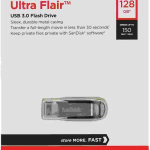 Sandisk Ultra Flair 128Gb Usb 3.0, 1 Year Warranty