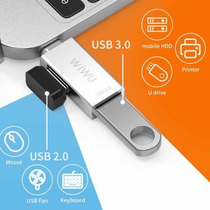 Wiwu T02 Usb Type C Hub Type-C To 2 X Usb, 1 Year Warranty