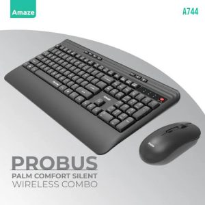 Amaze A744 Probus Palm Comfort Silent Wireless Combo Set, Keyboard & Mouse