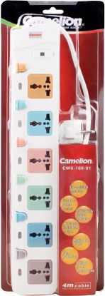 CMS-168-01 4M Cable, 6Way Power Strip, Camelion
