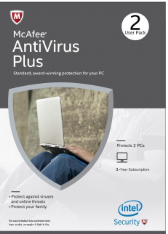 Mcafee Antivirus, Plus 2 User, 1 Year