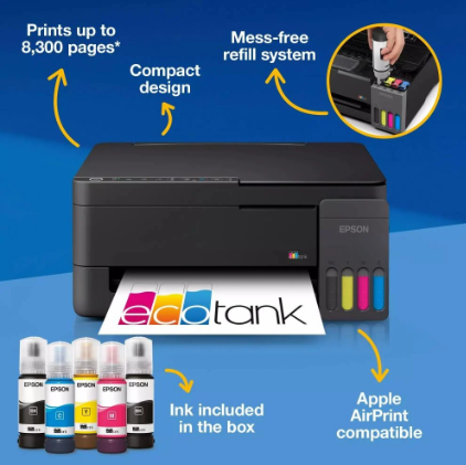 Epson Ecotank L3350, Print, Copy Scan, Wifi